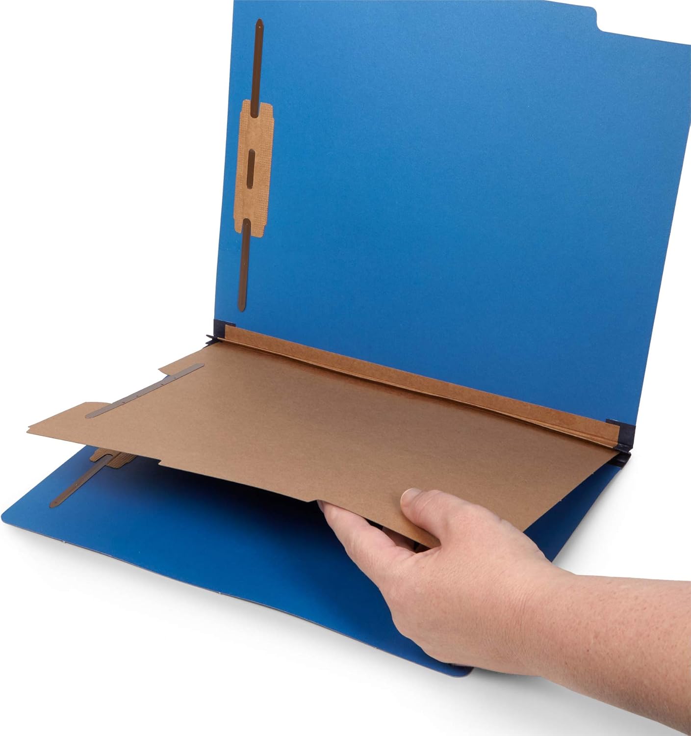 Blue Summit Supplies 30 Dark Blue Classification Folders - 1 Divider - 2 Inch Tyvek Expansions - Durable 2 Prongs for Standard Medical Files, Office Reports - Letter Size, Dark Blue, 30 Pack