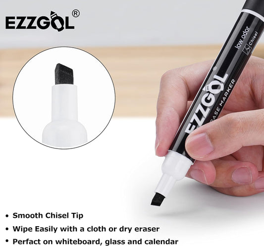 Ezzgol Dry Erase Markers Bulk, 72 Pack, 12 Colors Whiteboard Markers, Chisel Tip Dry Erase Markers Perfect for Writing on Dry Erase Whiteboard Mirror Glass for School, Office or Home