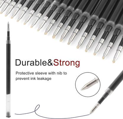 8 Pieces Replaceable Ballpoint Pen Refills Work for Most Brands Pens with Smooth Writing,Free-Flowing German Ink with Medium 0.5mm Ballpoint Tip(Black Refills and Length 4.4inch)