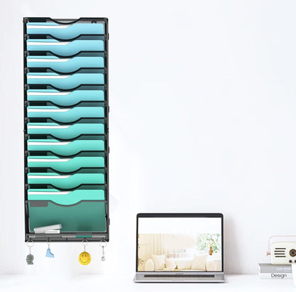 Gawerk 10-Tier Wall File Organizer Hanging Wall File Holder Wall Mount Paper Folder Organize, Mesh Magazine Document Mail Organizer Wall Organizer for Office School Home, Black