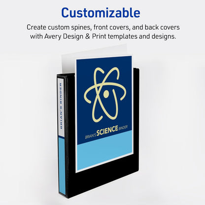 Avery Durable View 3 Ring Binder for Home, School Supplies, Office, or Organization Needs, 1" Slant Ring, 1 Pack White Binder (17012)