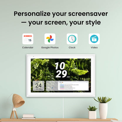 Apolosign 21.5-inch Digital Calendar : Dual Mode Smart Wall Planner, No Subscription, Install Apps, Sync Calendars, Electronic Touchscreen Interactive Display for Family Schedules, Chore Chart (Teak)