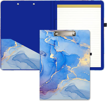 Hongri Clipboard Folio with Refillable Lined Notepad and Interior Storage Pocket for Students, Classroom, Office, Women, Man, Cute Custom Pattern, Size 12.8 x 9.2 in, Classic Flower
