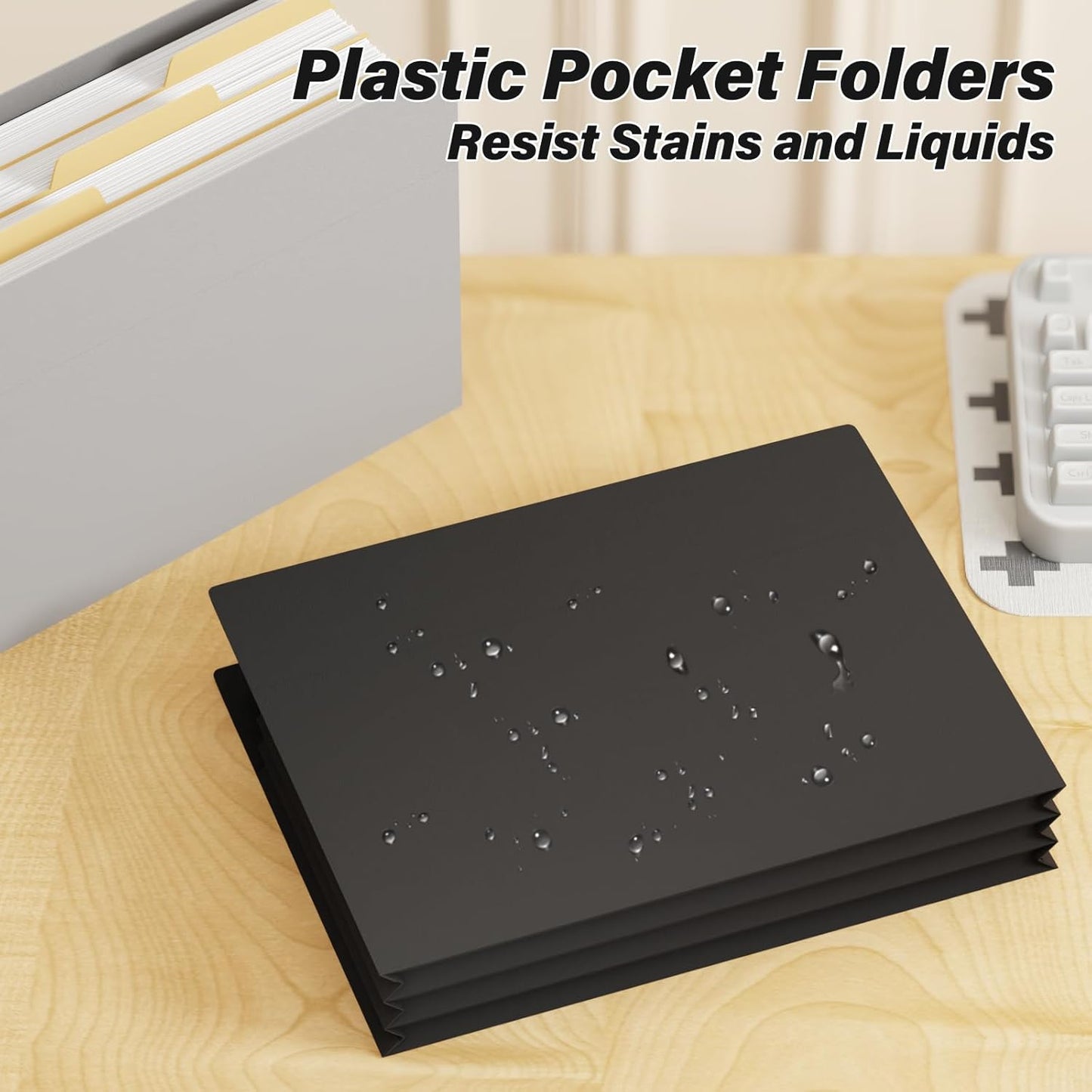 Ansook Poly 3.5”Expandable File Pockets,6 Pack Extra Capacity File Pockets Folders,Letter Size File Pockets,Heavy Duty File Pocket with Straight-Cut Tab,Holds 8.5" x 11" documents & Manila Folder