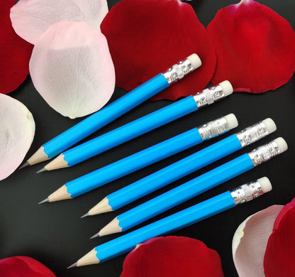 Adhere 25pcs Golf Pencils with Eraser Pre sharpened Hexagon half Wooden Pencils Graphite 2B for Golf Event Scoring,Classroom,Wedding,Company Meetings,Pew, Pocket (Nature)