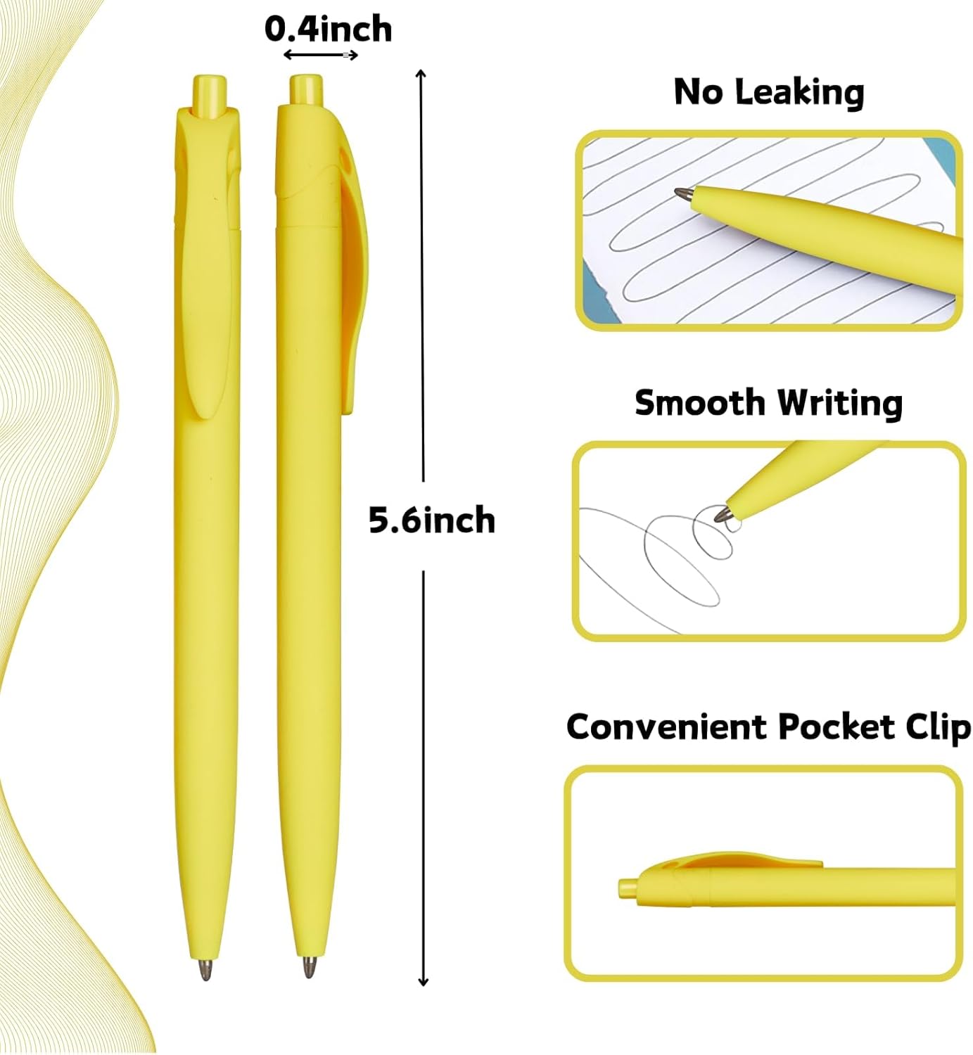 BallPoint Pens, 50 Pack (BLACK Ink),Bulk Pens, Black Barrel,Click Pens for Office Home and School, Retractable Ballpoint Pens, Medium Point, 1.00MM (Black)