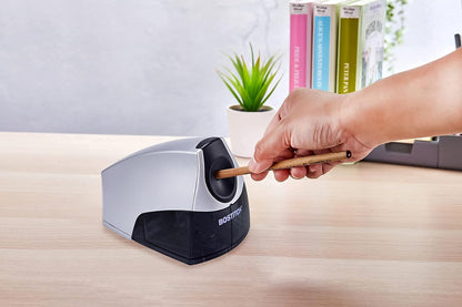 Bostitch Office Electric Pencil Sharpener for Classroom & Desk Use, Heavy-Duty Stall-Free Motor, High-Capacity Shavings Tray, Black