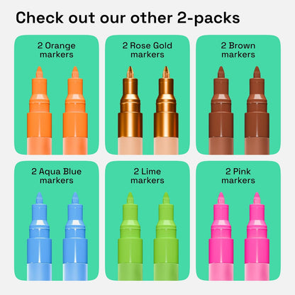 ARTISTRO 2 Gold Acrylic Paint Markers - 0.7mm Extra Fine-Tip Metallic Paint Pens - Perfect for Crafting, Art Projects, & More