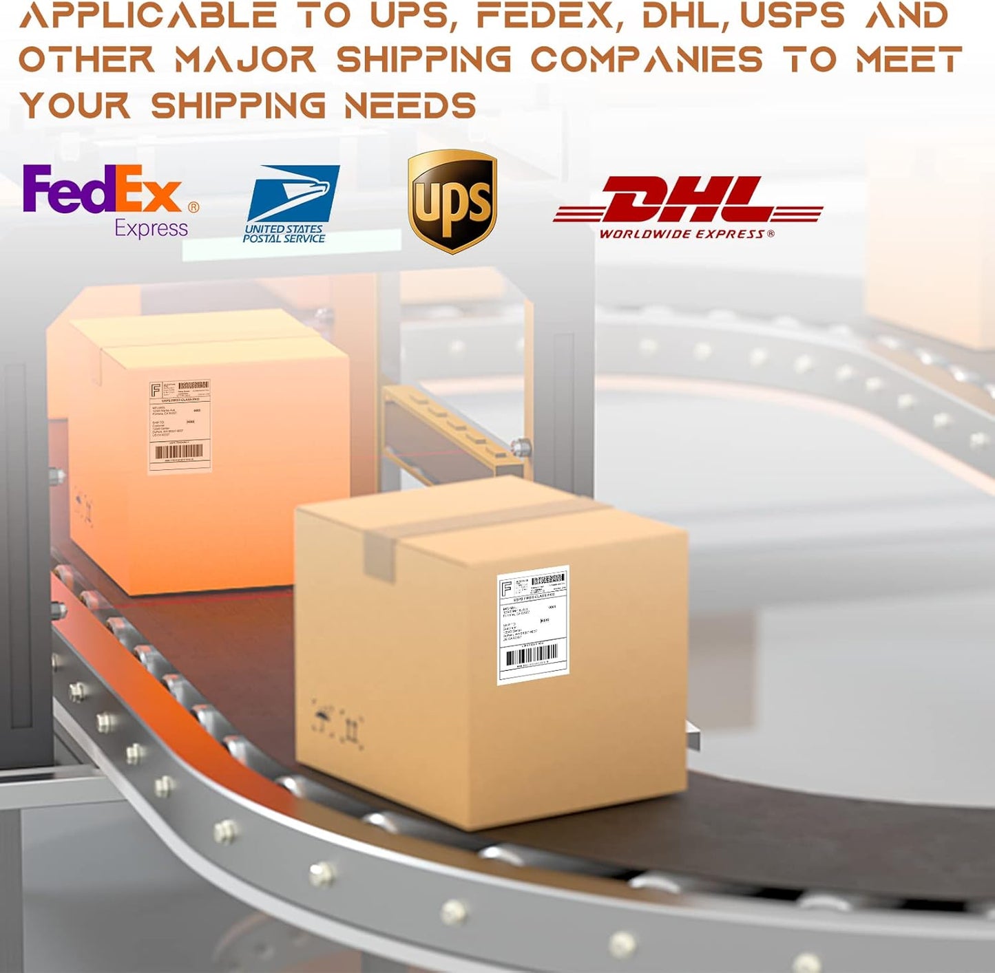 MFLABEL 4x6 Thermal Shipping Labels - 2 Rolls of 250, Perforated & Smudge-Proof Direct Thermal Labels Compatible with Rollo, Zebra, for Amazon UPS FedEx Shopify