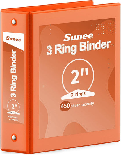 SUNEE 3 Ring Binder 3 Inch 1 Pack, Clear View Binder Three Ring PVC-Free (Fit 8.5x11 Inches) for School or Office Supplies, Pink