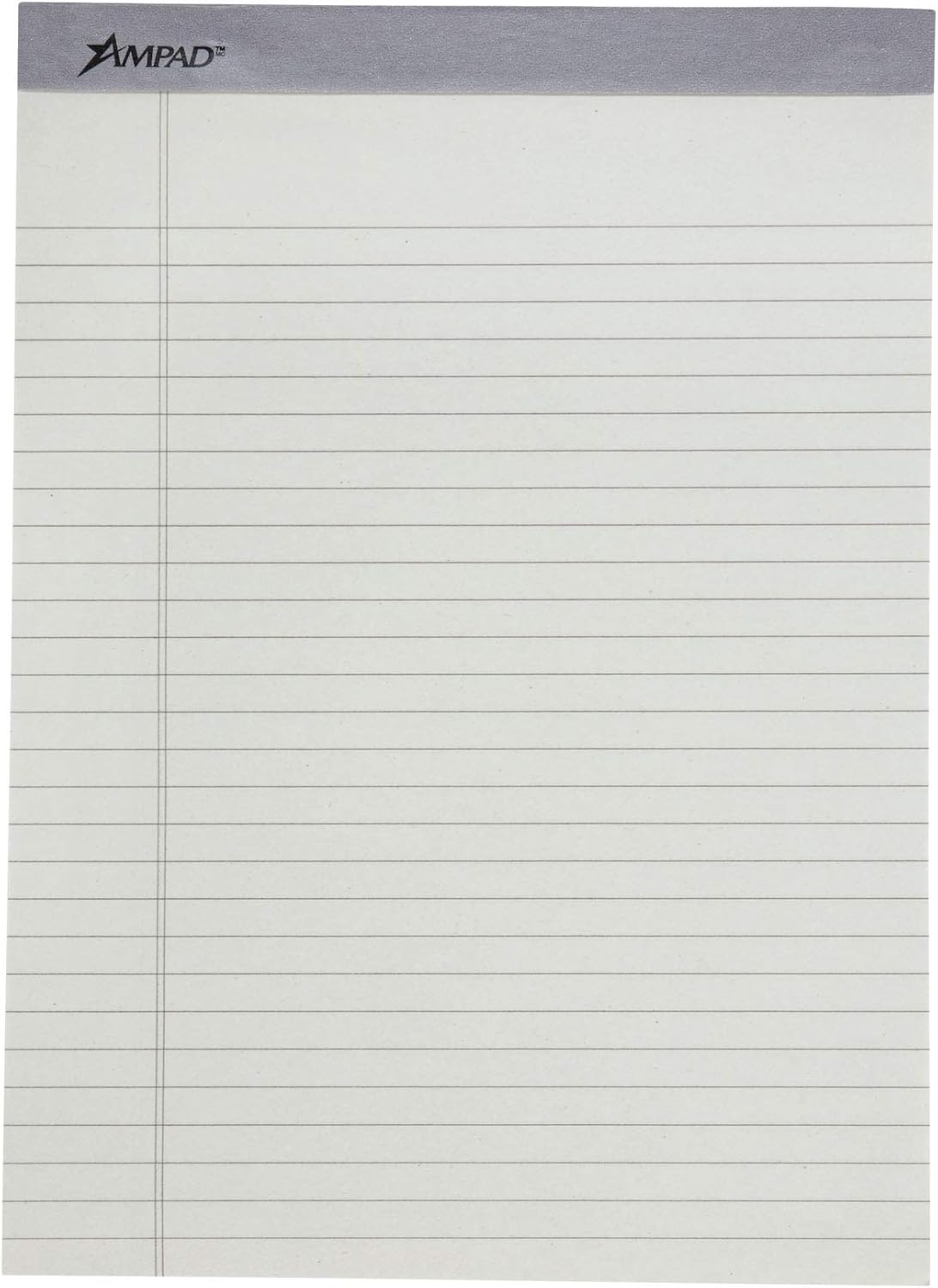 Ampad Evidence Pastel Perforated Pad, Size 8-1/2 x 11-3/4, Assorted ( Blue, Gray, Orchid), Legal Ruling, 50 Sheets per Pad, 6 Pack (20-602R)