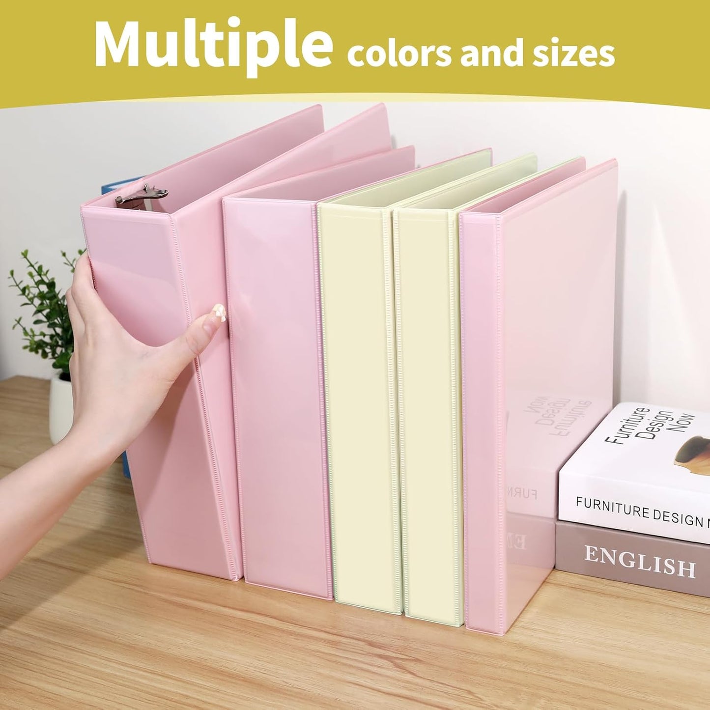 SUNEE 3 Ring Binder 2 Inch, Clear View Binder Three Ring PVC-Free (Fit 8.5x11 Inches) for School or Office Supplies, Light Purple, 1 Pack