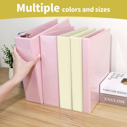 SUNEE 3 Ring Binder 2 Inch, Clear View Binder Three Ring PVC-Free (Fit 8.5x11 Inches) for School or Office Supplies, Light Purple, 1 Pack