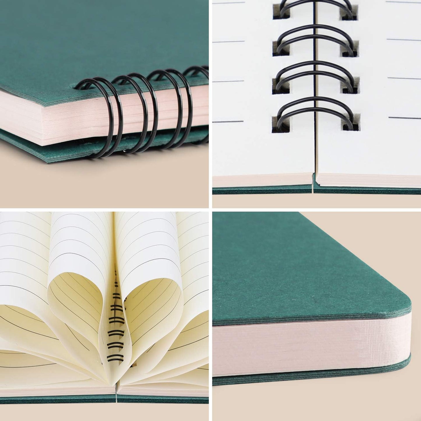 EUSOAR Spiral Notebook, A5 12packs 5.5"X8.3" 120 Pages Lined Travel Writing Notebooks Journal, Memo Notepad Sketchbook, Students College Office Business Subject Diary Ruled Book Journal-Black Cover