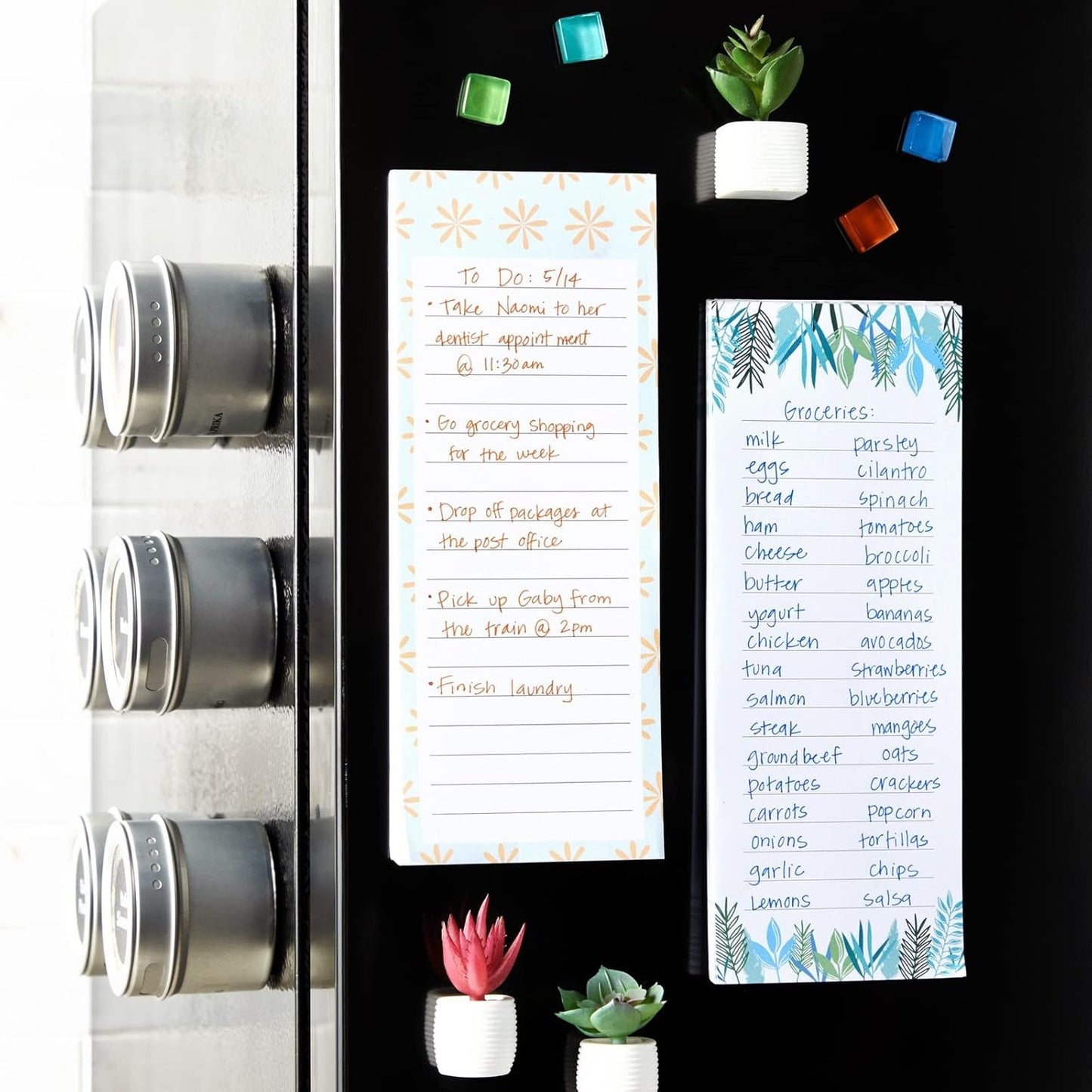 Juvale 6-Pack Magnetic Grocery List Pad for Fridge- Cute Shopping List Paper Note Pads for Refrigerator, To-Do Memos (6 Fruit Designs, 60 Sheets Each)