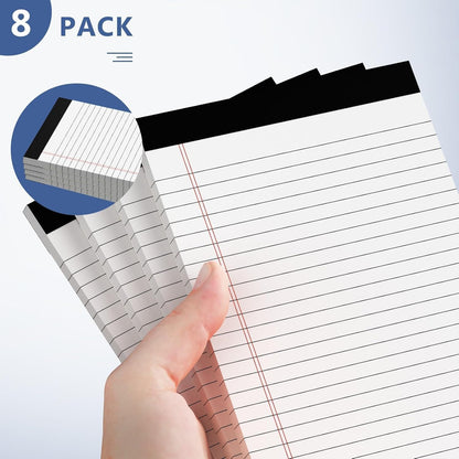 Nichela 5" x 8" Note Pads 12 Pack of Legal Pads 30 Sheets Notepad College Ruled Small Writing Pads Perforated Pages Paper Pads 80GSM Heavyweight Paper Note Pads for Home, Office, or School