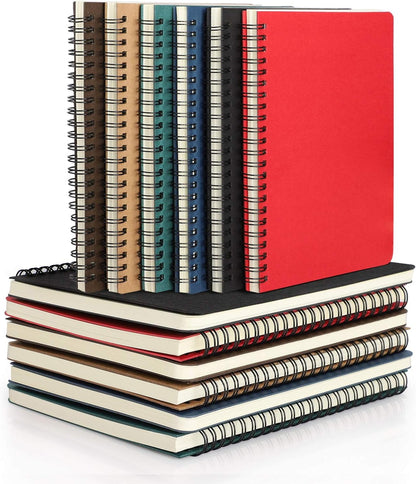 EUSOAR Spiral Notebook, A5 12packs 5.5"X8.3" 120 Pages Lined Travel Writing Notebooks Journal, Memo Notepad Sketchbook, Students College Office Business Subject Diary Ruled Book Journal-Black Cover