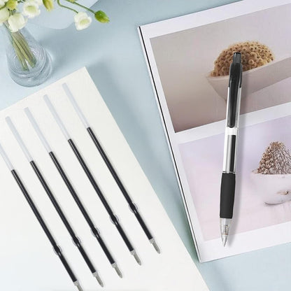 Bonsicoky 20 Pcs Ballpoint Ink Refills - 0.7 mm Medium Tip - 107 mm Length - Black Ink for Retractable Pens, Perfect for Writing, School, and Office Use