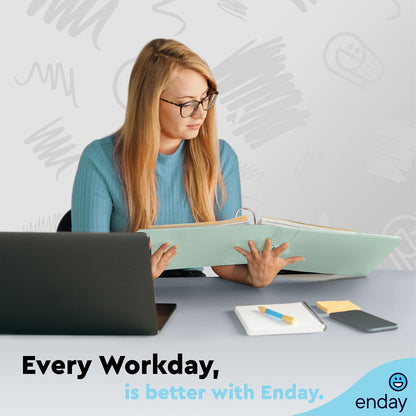 Enday 1.5 Inch Binder, Green - 1.5 Inch 3 Ring Binder, Round Ring Pastel with Clear View Cover for Letter Size 8.5 x 11'' Paper & 2 Inside Pockets, Ideal for School Supplies, Office, and Home