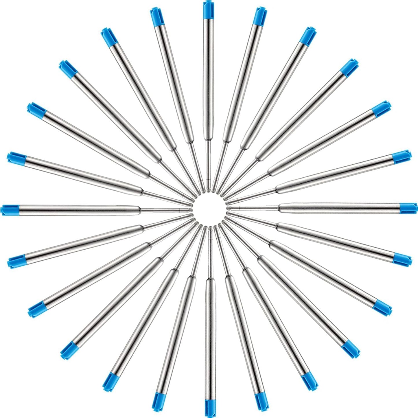DunBong Pen Refills, Black Ink Refill Pack of 5, Replaceable Ballpoint Pen Refills, Medium Point Metal Refill (Black)