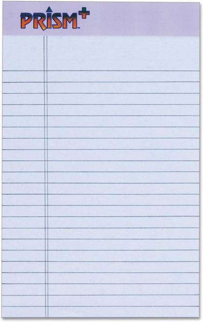 TOPS Prism+ Writing Pads, 5x 8, Perforated, Jr. Legal Ruled, Narrow 1/4 Spacing, Orchid, 50 Sheets, 12 Pack (63040)
