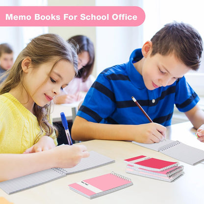 Thenshop 100 Pads Spiral Memo Pads Bulk 3 x 5 Inch Small Pocket Notepad Top Bound Lined 60 Sheets Mini Notebooks for School College Office Home Supplies (Fresh Colors)