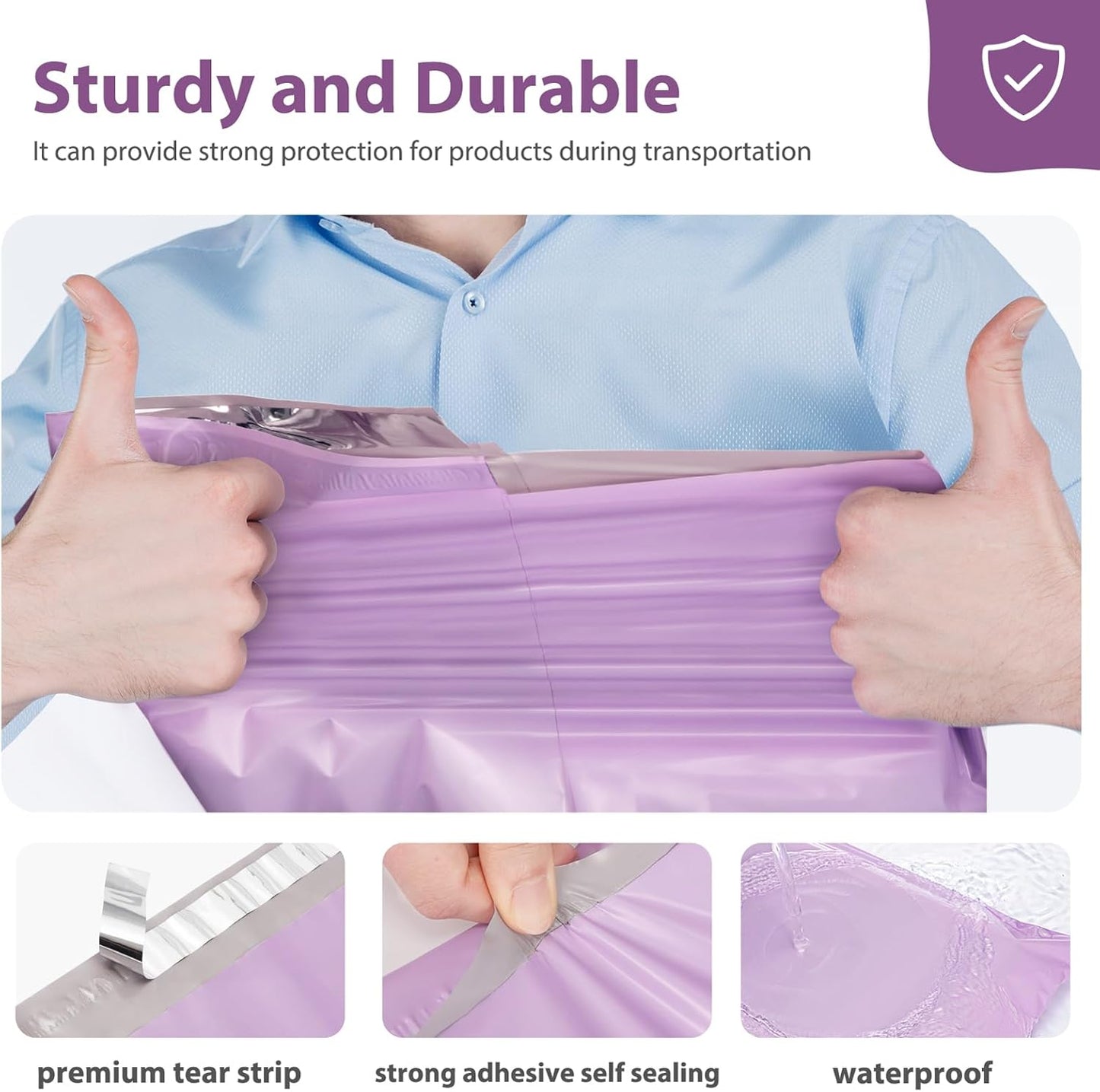 Fuxury Poly Mailers 14.5x19 Inch 50pc Shipping Bags for Small Business Mailing Envelopes for Clothing,Self Seal Shipping Envelopes Waterproof Poly bags Durable Packaging Bags Light Pink