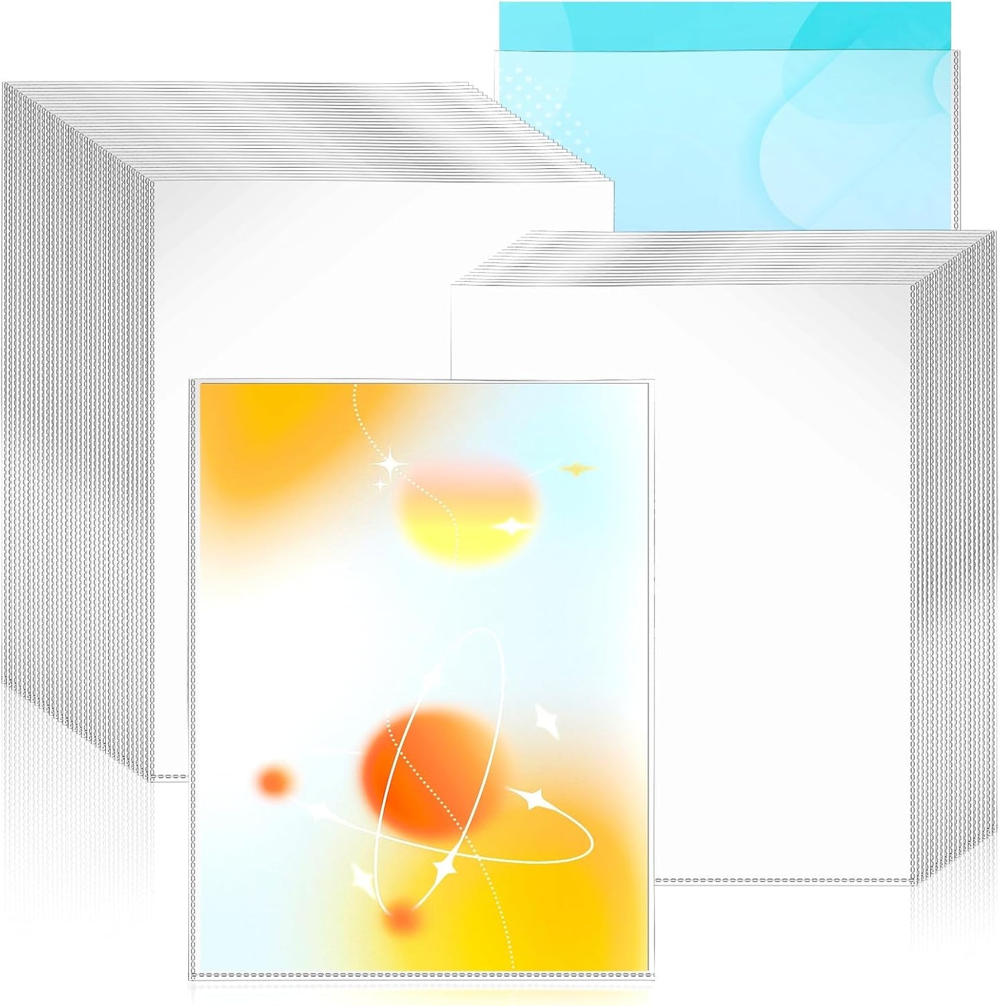 VOKOY 100 Pack No Holes Sheet Protectors,8.5" x 11", Letter Size Heavy Duty Clear View Page Protectors Without Holes,Top Loading Clear Paper Sleeves Document Artwork Protectors