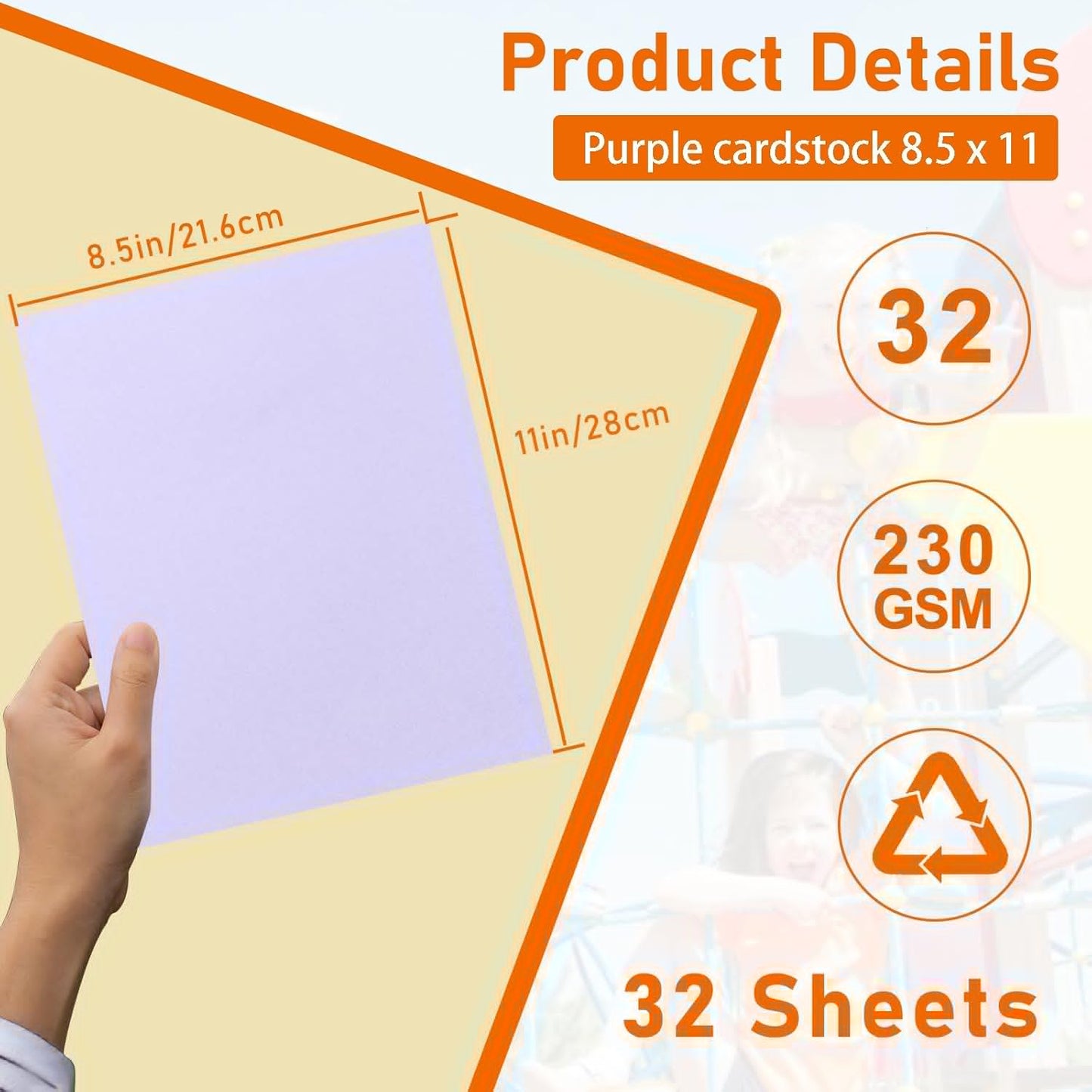 Guakicae 32 Sheets Cream Cardstock 8.5 x 11 Off White Paper, 80lb Thick Ivory Paper Card Stock for DIY Card Making, Wedding Invitations, Thank You Cards, Business Cards, Menus