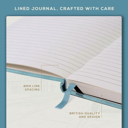 BEECHMORE BOOKS Large Lined Journal Notebook, 8.5" x 11.5" (A4) Hardcover Vegan Leather Executive Diary for Work, Thick 120gsm Paper, Lay-Flat Binding, Gift Box