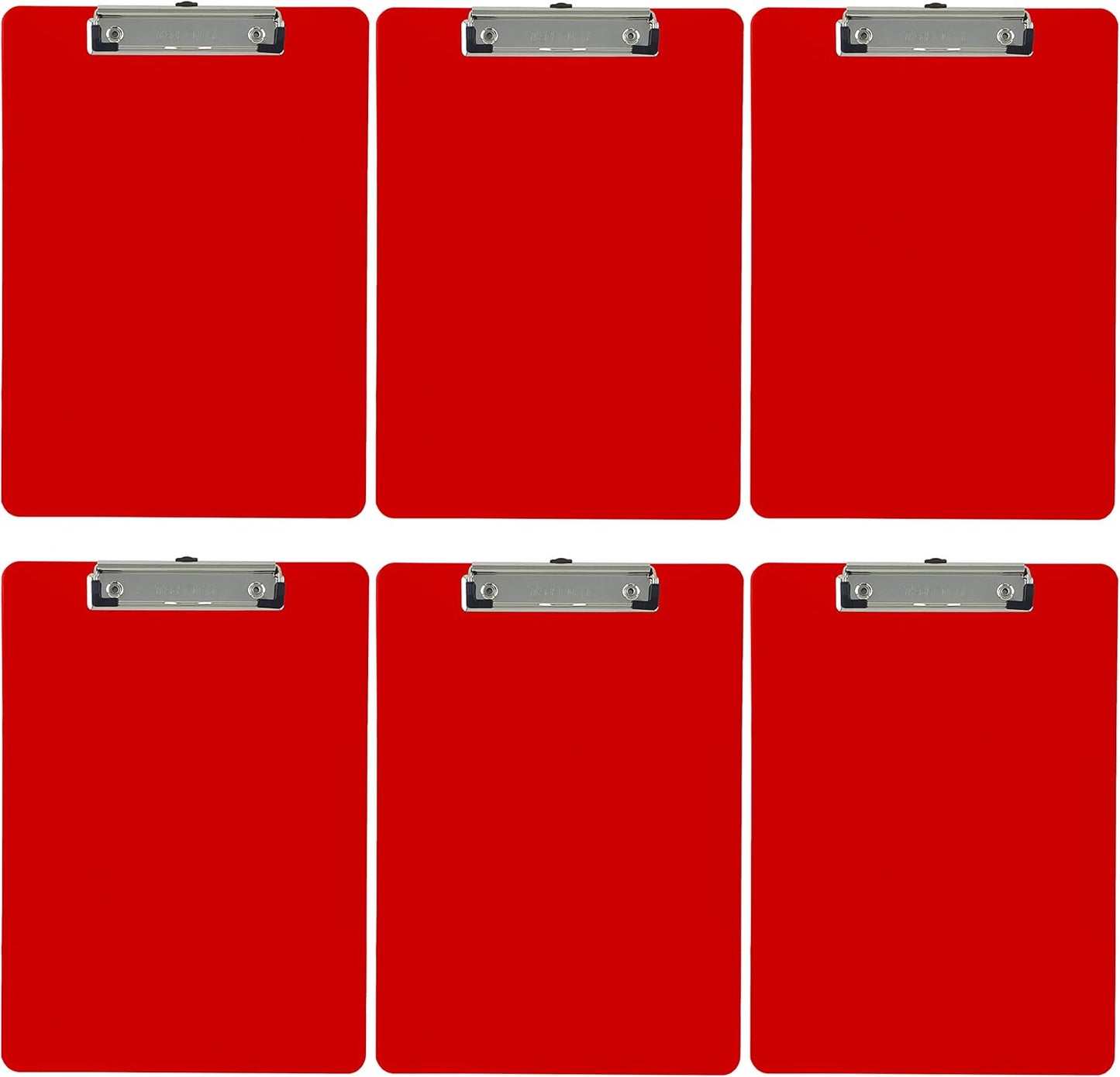Trade Quest Plastic Clipboard Opaque Color Letter Size Low Profile Clip (Pack of 6) (Black)