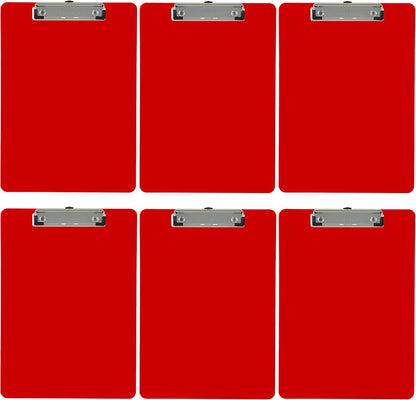 Trade Quest Plastic Clipboard Opaque Color Letter Size Low Profile Clip (Pack of 6) (Black)