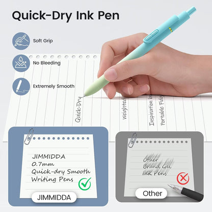 8Pcs Black Gel Pens - 0.7mm Medium Point Black Ink Pens | Smooth Writing - Quick Drying Retractable Pen for Men Women (Morandi - 8Pcs)