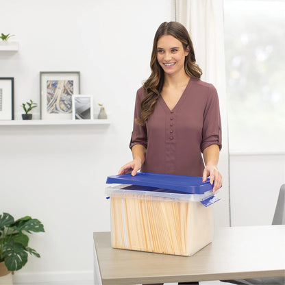 Bankers Box Heavy Duty Plastic File Box with Hanging Rails, Letter/Legal, 1 Pack (0086205)