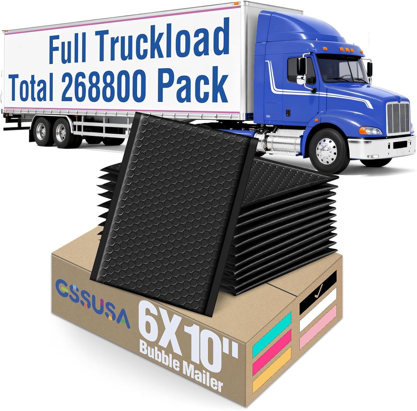 GSSUSA Black Bubble Mailers 4x8 Inches 50 Pack, Usable Size 4X7" Bubble Envelopes for Small Business, Padded Envelope, Shipping Mailers, Packaging Bags, Mailing Envelopes, Shipping Supplies