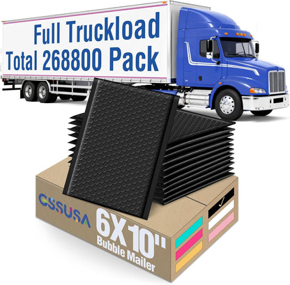 GSSUSA Black Bubble Mailers 4x8 Inches 50 Pack, Usable Size 4X7" Bubble Envelopes for Small Business, Padded Envelope, Shipping Mailers, Packaging Bags, Mailing Envelopes, Shipping Supplies