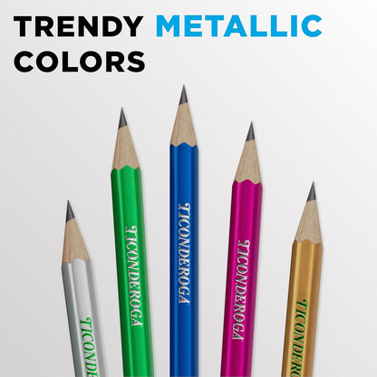 Ticonderoga Wooden Pencils, Pre-Sharpened, 2 HB Soft, Pastel Colors, 18 Count