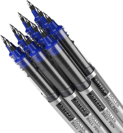 ARTEZA Rollerball Pens, 20 Pack Black Roller Ball Pens, 0.5 mm Needle Point Extra Fine Tip, Quick-Dry Fade-Resistant Liquid Ink for Note-Taking, Bullet Journals, Planners, and Office Use