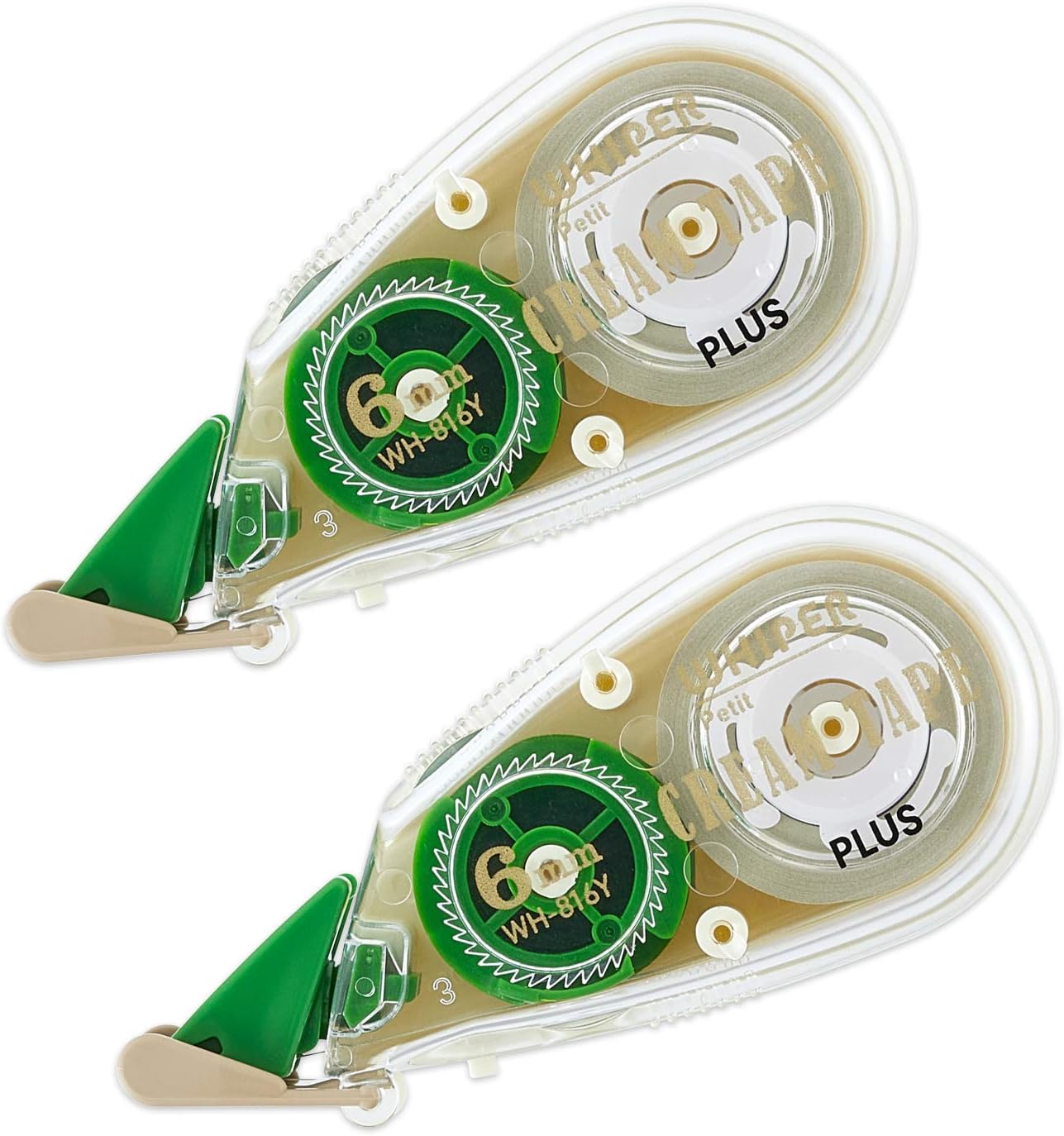 PLUS WH-814Y Correction Tape, Whitepaper Pouch, Cream Tape, 0.2 inches (4 mm), 51-642 x 2