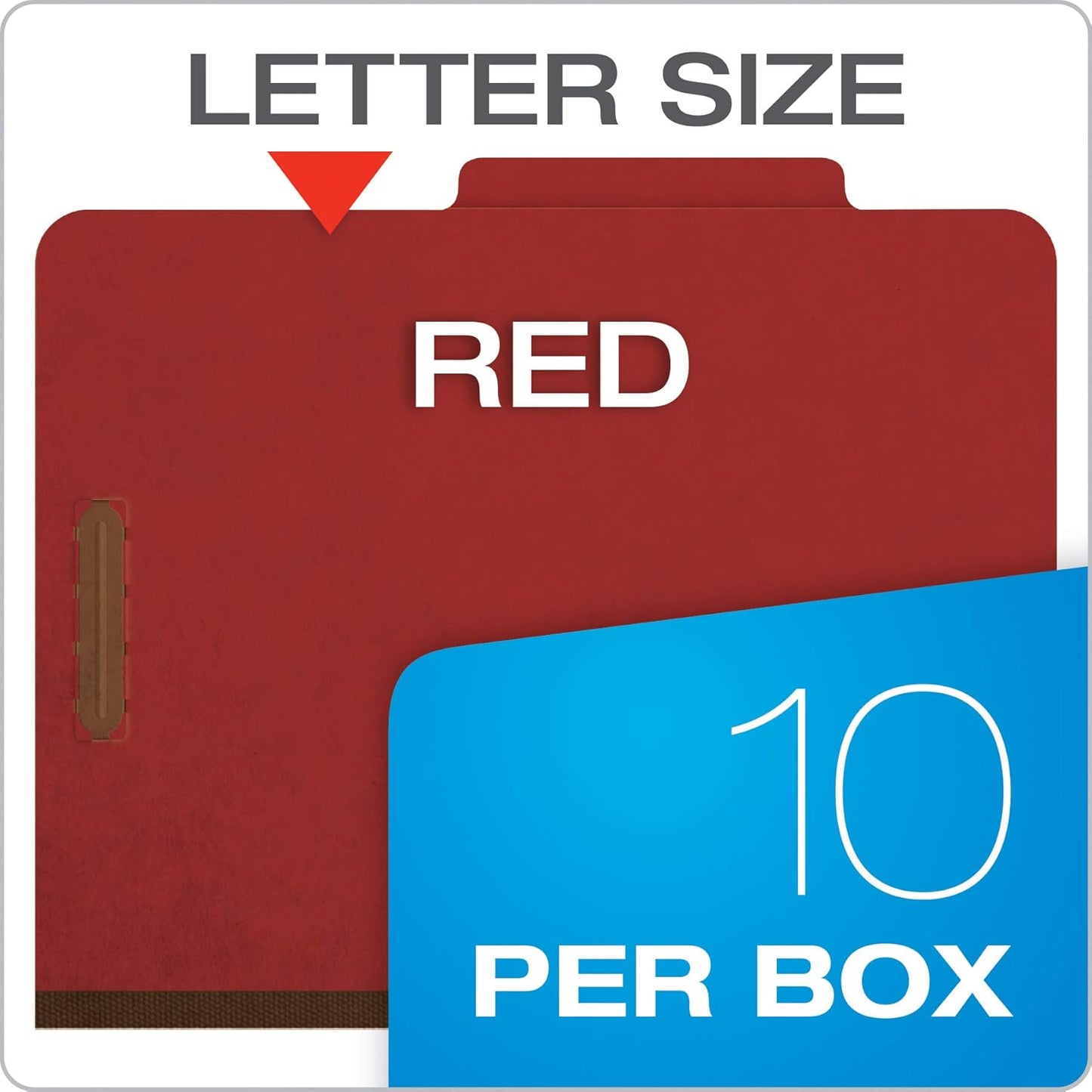 Pendaflex Recycled Classification File Folders, 2 Dividers, 2" Embedded Fasteners, 2/5 Tab Cut, Letter Size, Light Green, Box of 10 (24076R)