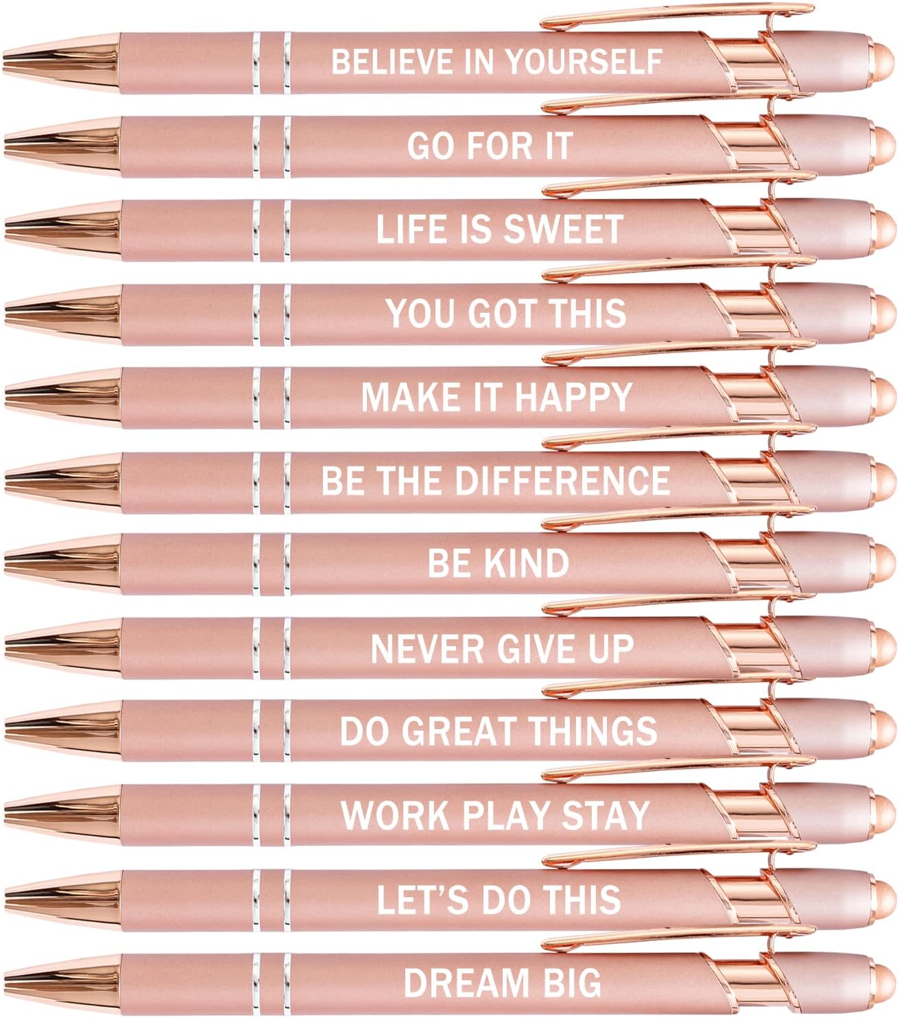 PASISIBICK 3.86 in Blue Ink Refills for Ballpoint Pen with Stylus Tip, Soft Touch Click Pen, 2 in 1 Metal Pens, Medium Point(Pack of 40)