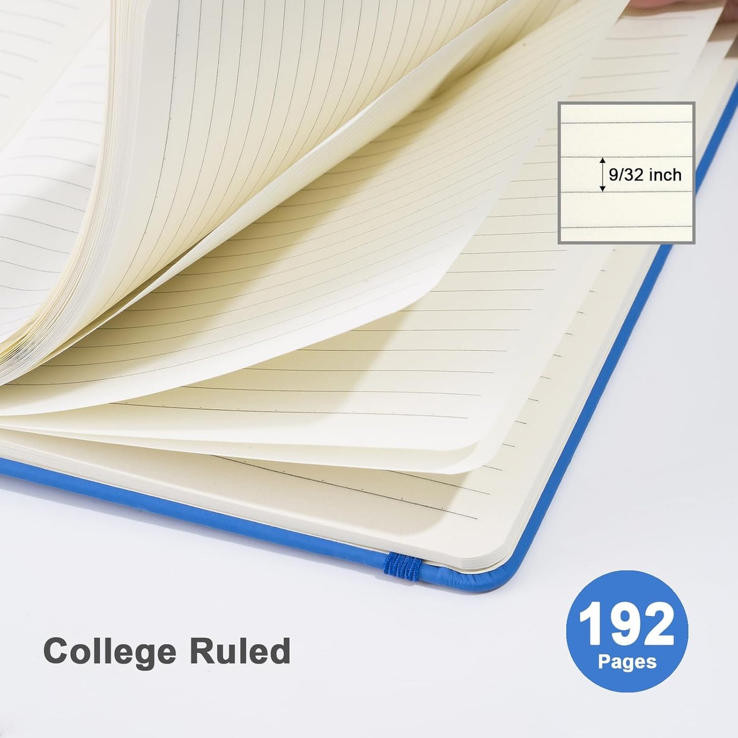 ViVin Lined Journal Notebooks for Work, 192 Pages, Medium 5.5 x 8.3 inch, College Ruled, A5 Hardcover Journaling Notebooks for Writing, 8 Pack Bulk,Black