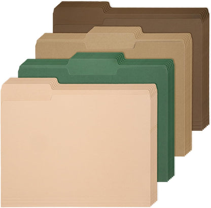 Whaline 24 Pack Dusty Blue File Folders Letter Size Gradient Blue File Pockets with 1/3 Cut Tab 8.9 x 11.6 Inch 4 Colors Documents Folders for Home Office Classroom Supplies