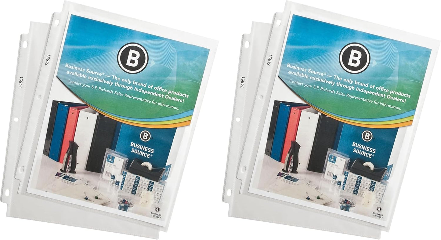 Business Source Sheet Protectors, Top Load, 1.9 Mile, 11"x8-1/2", 100/ (74551)