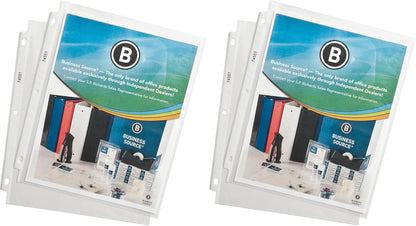 Business Source Sheet Protectors, Top Load, 1.9 Mile, 11"x8-1/2", 100/ (74551)