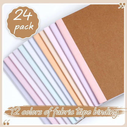 Harloon A5 Composition Notebook Journals 8 x 5.75 in College Ruled Kraft Notebooks with Rainbow Spines Small Lined Composition Book for Office Home(Bright Color,24 Pcs)
