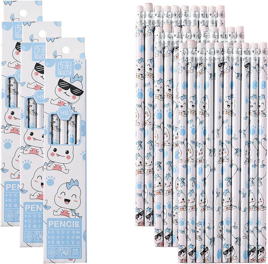 30pcs HB Art Drawing Pencils Bulk Cute Fun Novelty Wooden Writing Pencils with Erasers for Students Reward Teacher Classroom Office (Green)