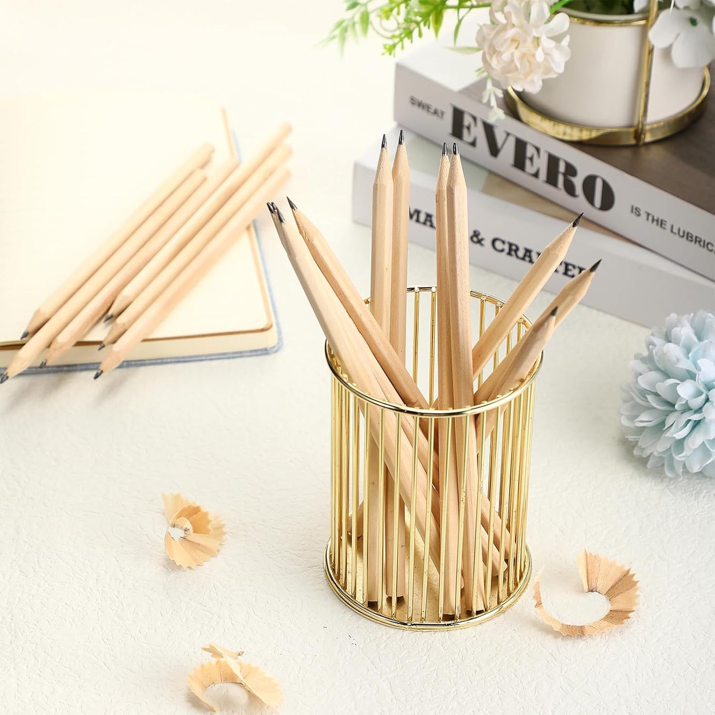 Fumete 100 Pieces Wooden Pencils Bulk No Eraser Hexagonal HB Graphite Unsharpened Natural Wood Pencils Without Erasers Classroom Gifts for Students Bulk Goodie Bag Stuffers