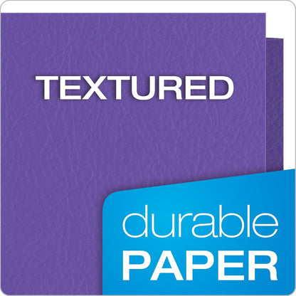 Oxford Twin-Pocket Folders, Textured Paper, Letter Size, Dark Blue, Holds 100 Sheets, Box of 25 (57538EE)