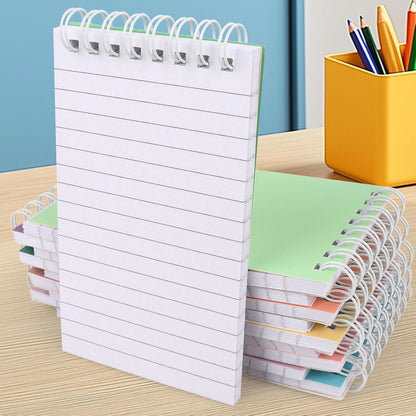 Hxezoc 10 Pack Small Pocket Notebooks, 3 x 5 Inches Mini Kraft Spiral Pocket Notebook with Lined Pages Memo Pads for Kids Home Office School Classroom Decoration Supplies